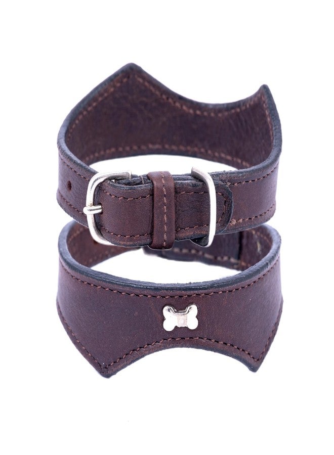 ADIL'S Adil’S Leather Cat Collar - Stylish Single Bone Studded Design, Breakaway Soft pet Collar, Adjustable Metal Buckle with Strong D-Ring for Leash attachments for Outdoor Adventures (Brown) - Image 1